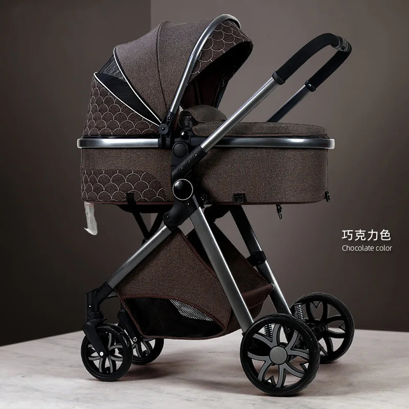 Convenient Foldable Infant Stroller with Car Seat Travel Companion Baby Trolley for Kids' Outings