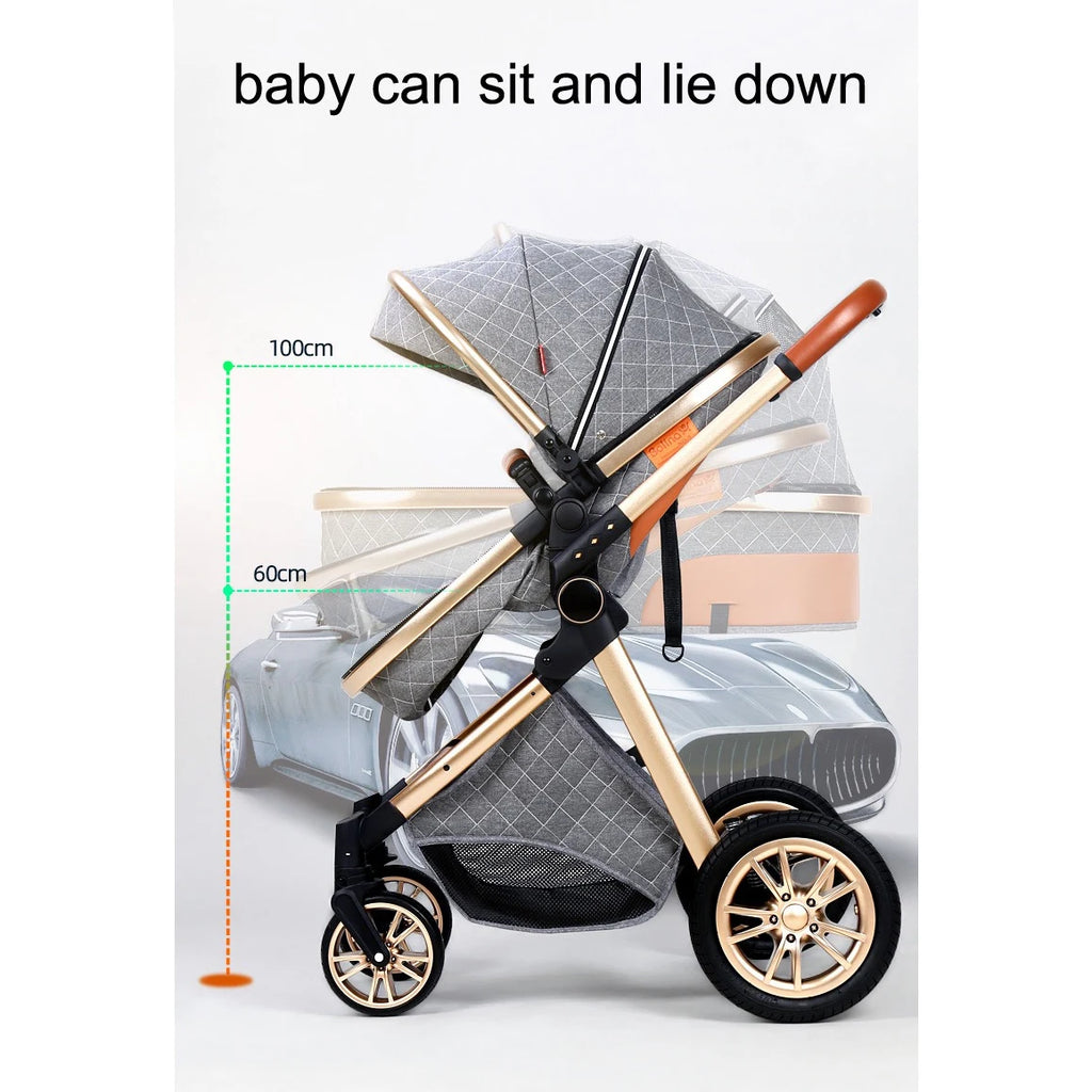 Convenient Foldable Infant Stroller with Car Seat Travel Companion Baby Trolley for Kids' Outings