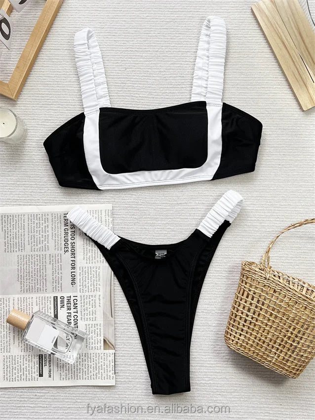 2025 Fashion Two Piece Tankinis Bikini Set High Waist Swimwear Luxury Bathing Suits for Women