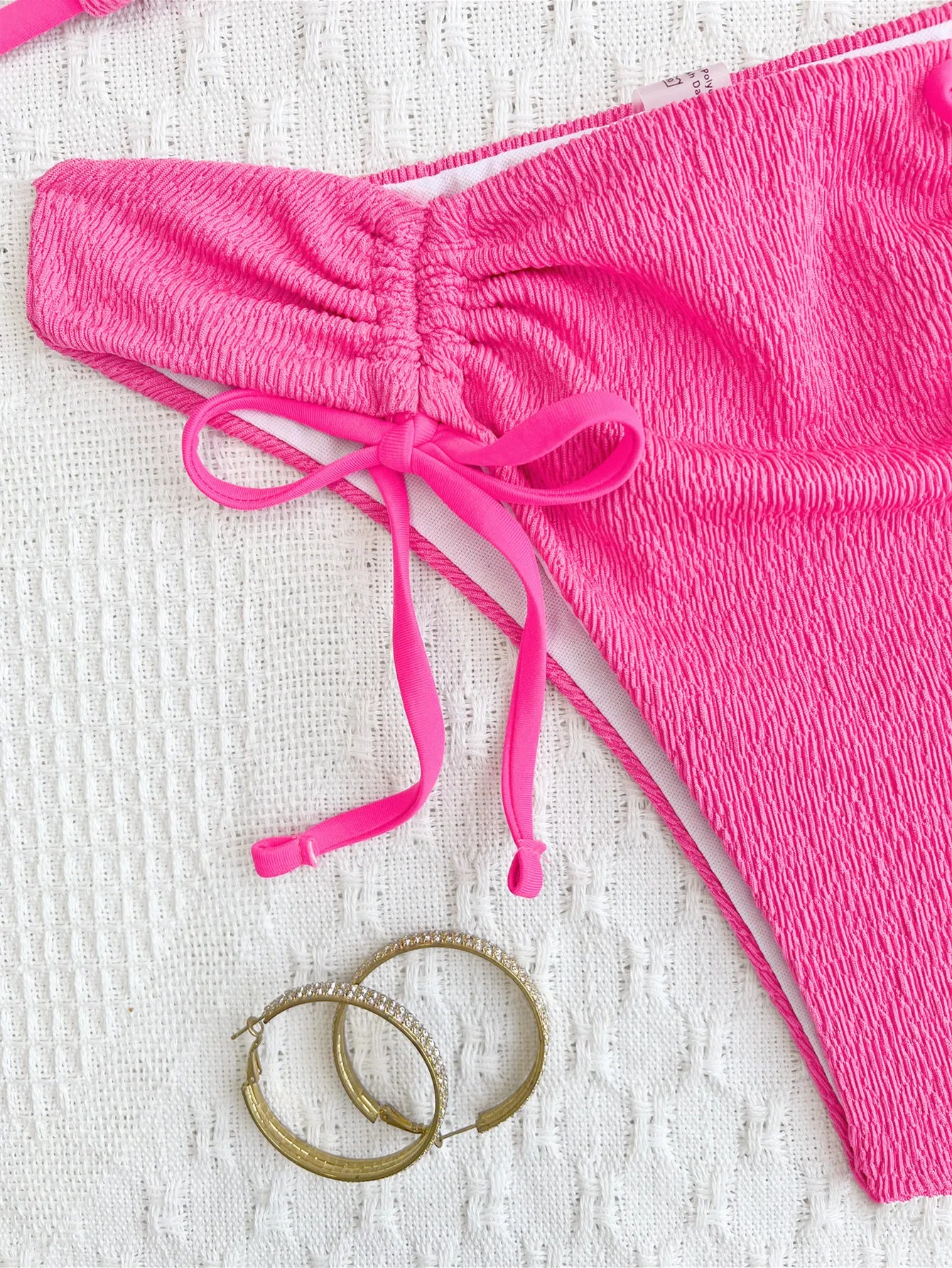 YWCS-6580 Eco Friendly Swimwear Women's Sexy Bikini Suit Solid Color Two Piece Bathing Suit Recycled Fabric Swimwear