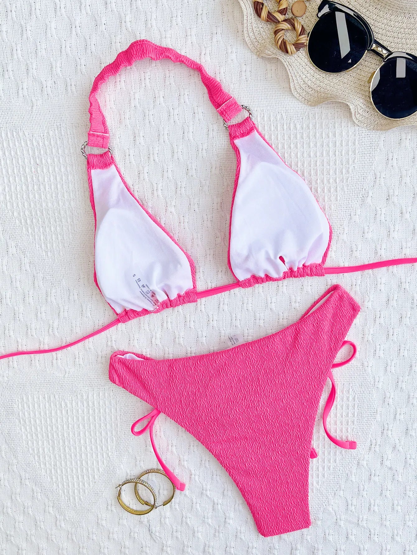 YWCS-6580 Eco Friendly Swimwear Women's Sexy Bikini Suit Solid Color Two Piece Bathing Suit Recycled Fabric Swimwear