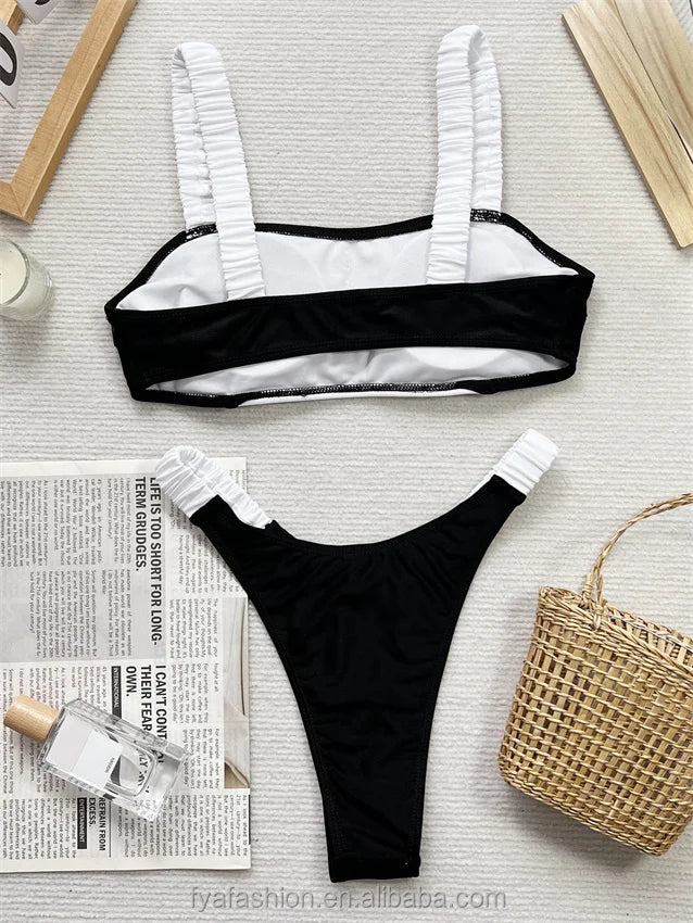2025 Fashion Two Piece Tankinis Bikini Set High Waist Swimwear Luxury Bathing Suits for Women