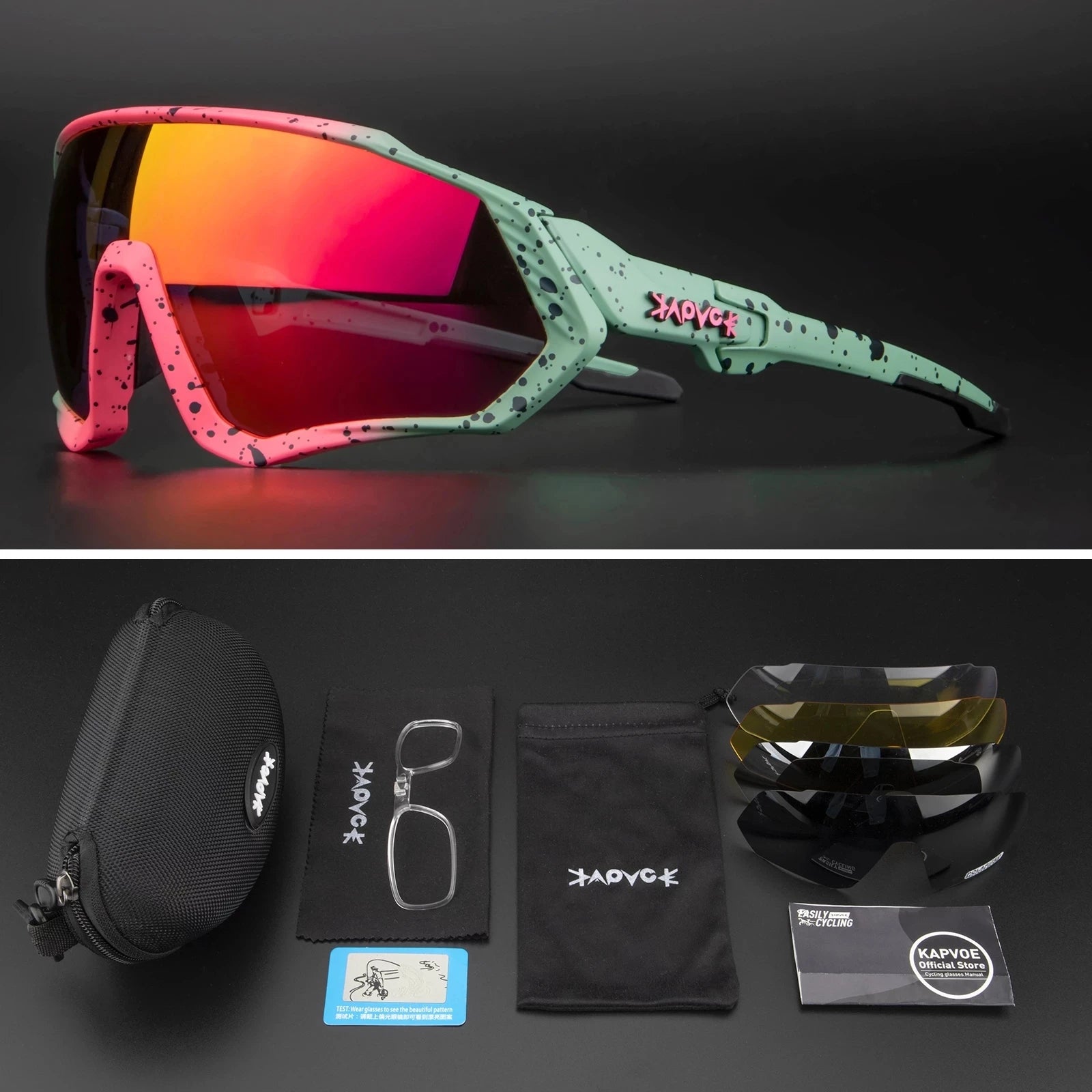 Kapvoe Cycling Sunglasses Mtb Polarized Sports Cycling Glasses Goggles Bicycle Mountain Bike Glasses Men's Women Cycling Eyewear