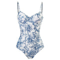 Printed Simple Fashion Single Piece Micro Monokini Sexy Swimsuit White Boho Printed Swim Swimwear for Girls Women's Bandage