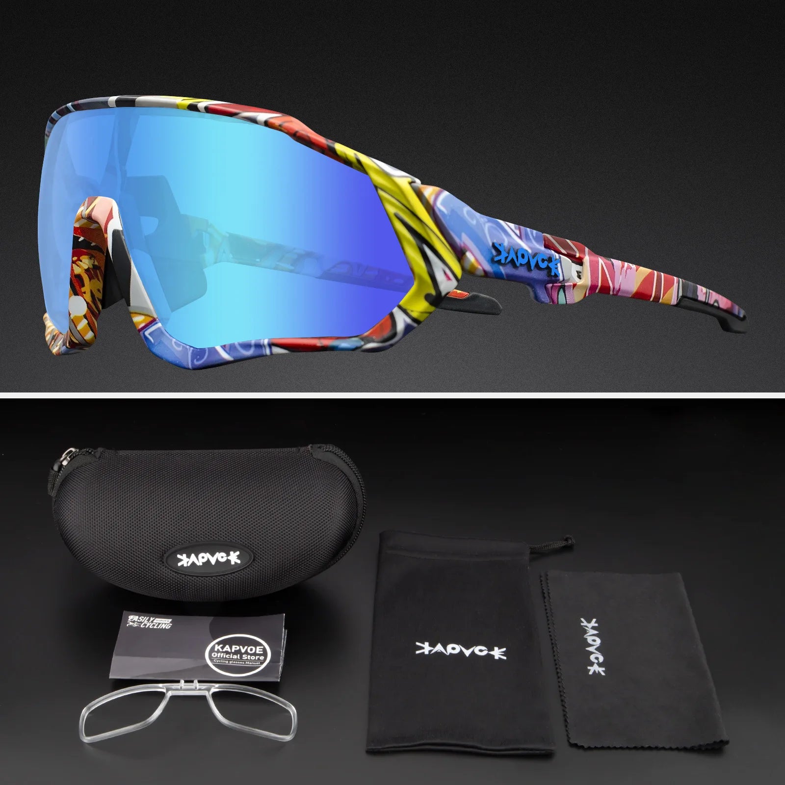 Kapvoe Cycling Sunglasses Mtb Polarized Sports Cycling Glasses Goggles Bicycle Mountain Bike Glasses Men's Women Cycling Eyewear