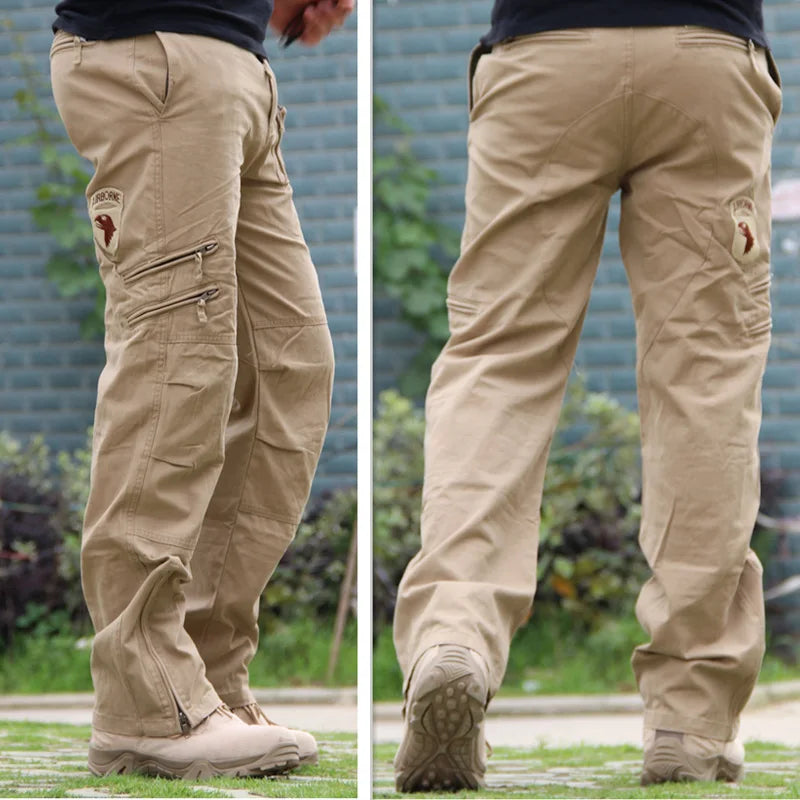 2026 Men's Cargo Pant Cotton Outdoors Tactical Pant Men Vintage Camo Green Work Many Pocket Cotton Camouflage Black Trouser