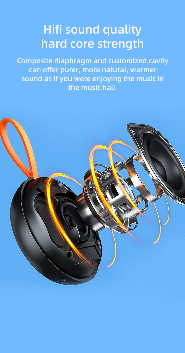 Rockmia EBS-313 Mini Portable Speaker BT5.3 Outdoor Waterproof IPX6 Fabric Mesh Handle Super Magnet Function