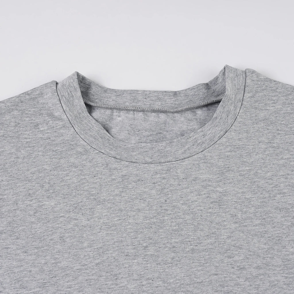 SUCHCUTE Solid Cotton O-Neck Pullover Waist Short Top Women Short-Sleeved Loose T-shirt Causal All-Match Shirts Summer Basic New