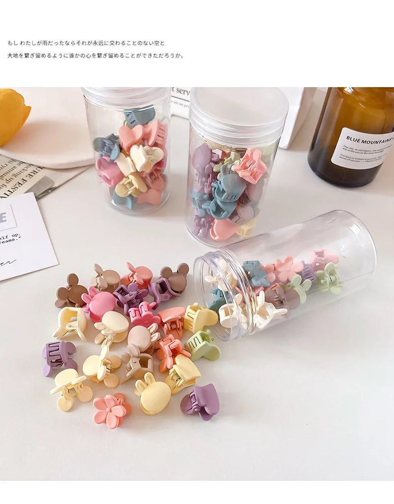 10/50Pcs Small Cute Hair Claws Clips For Girls Baby Colorful Hairpin Cartoon Rabbit Flower Crown Star Hair Clips Accessories