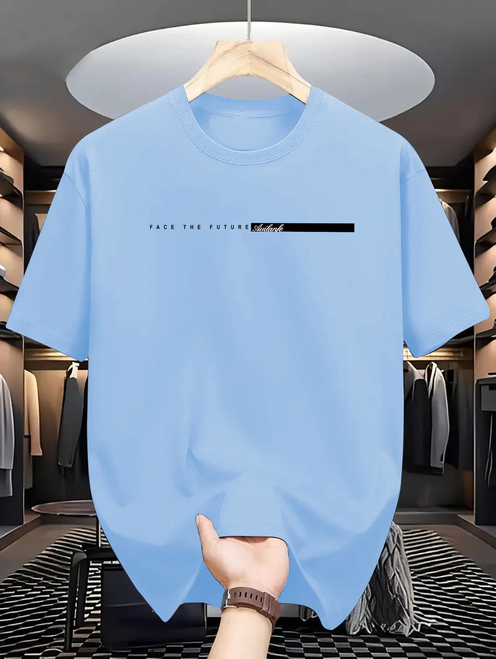 Summer men's 100% cotton casual loose fit large letter print round neck short sleeved T-shirt top High Street Unisex style