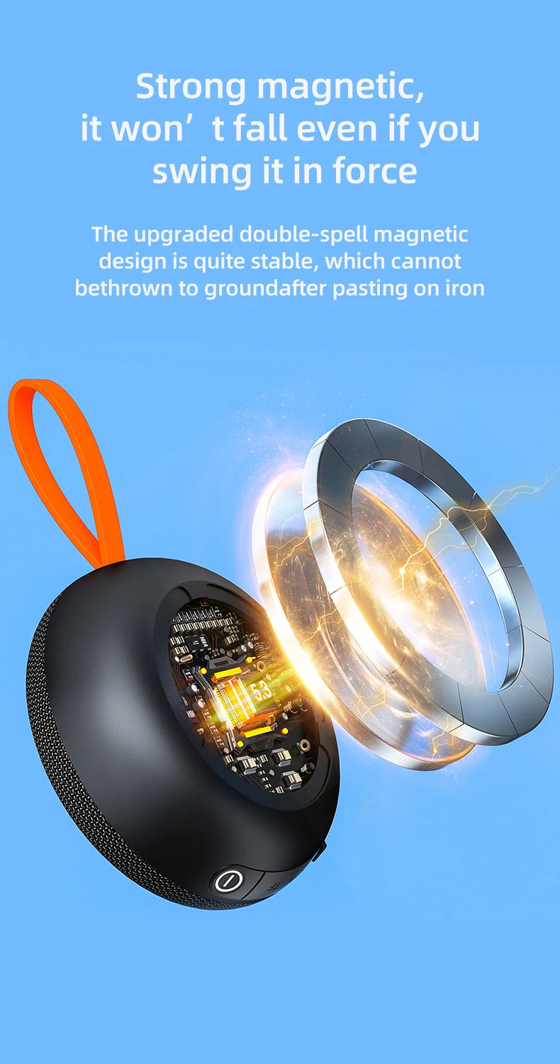Rockmia EBS-313 Mini Portable Speaker BT5.3 Outdoor Waterproof IPX6 Fabric Mesh Handle Super Magnet Function