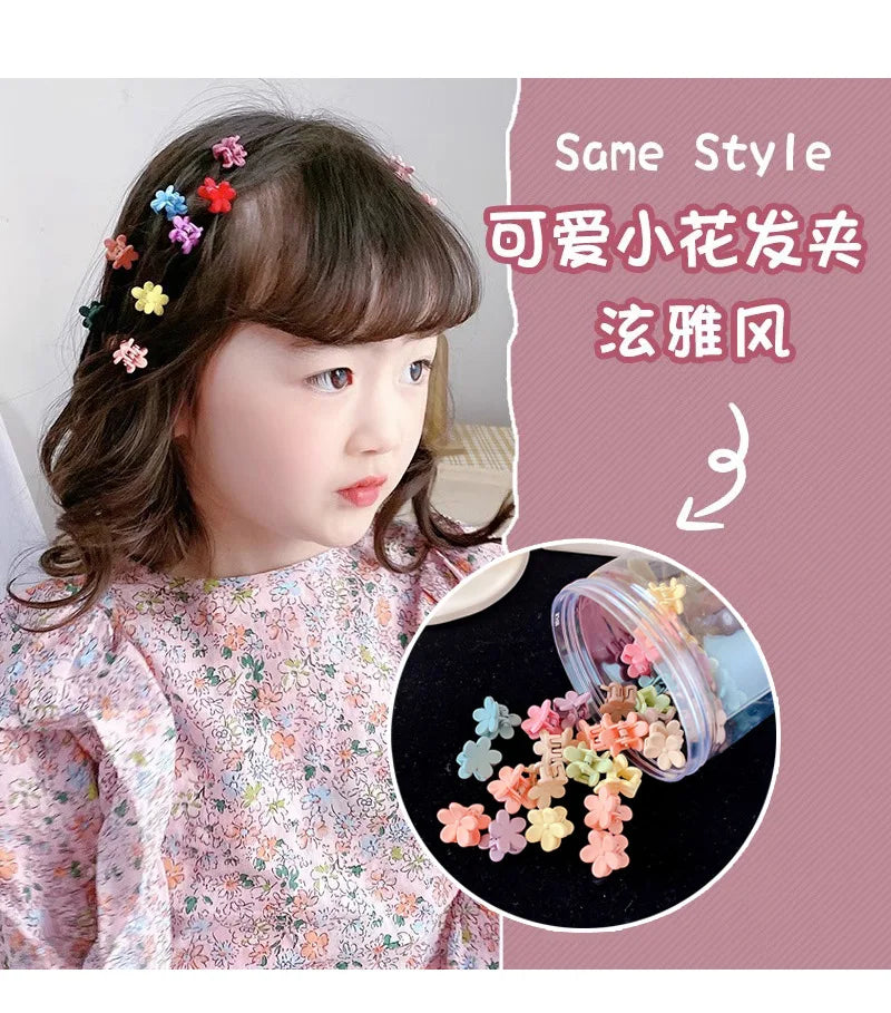 10/50Pcs Small Cute Hair Claws Clips For Girls Baby Colorful Hairpin Cartoon Rabbit Flower Crown Star Hair Clips Accessories