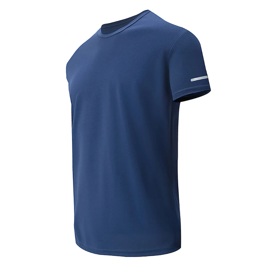 1/2/4Pcs Men's Summer Solid Color Mix And Match Short-sleeved Young Men's Loose Quick-drying Sports Running Shirt Middle-aged T-