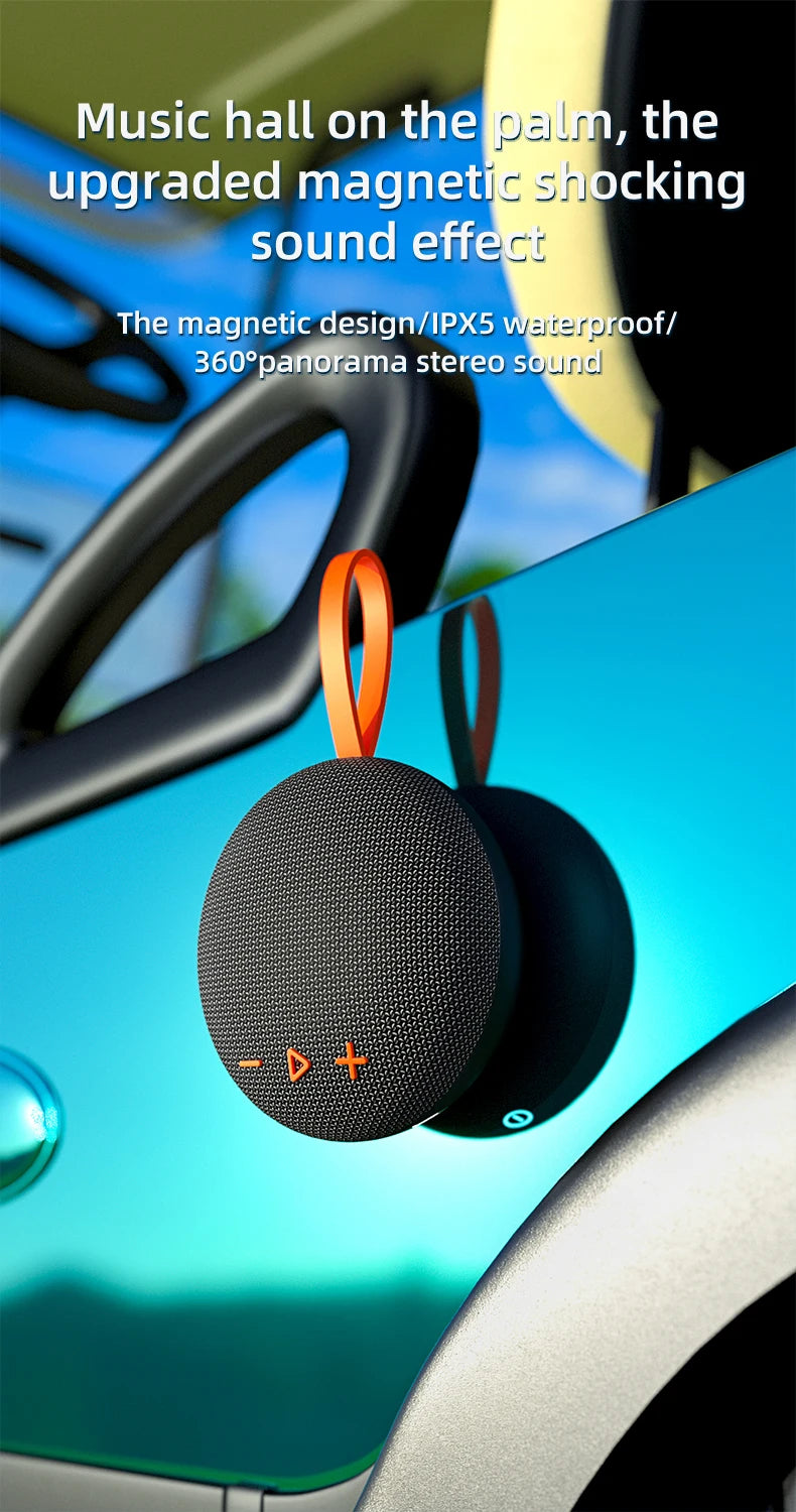 Rockmia EBS-313 Mini Portable Speaker BT5.3 Outdoor Waterproof IPX6 Fabric Mesh Handle Super Magnet Function