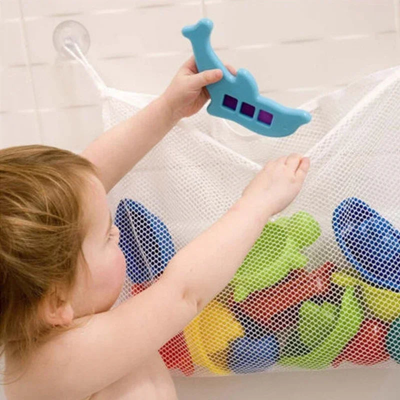 New Baby Bathroom Mesh Bag Sucker Design For Bath Toys Kids Basket Cartoon Animal Shapes Cloth Sand Toys Storage Net Bag