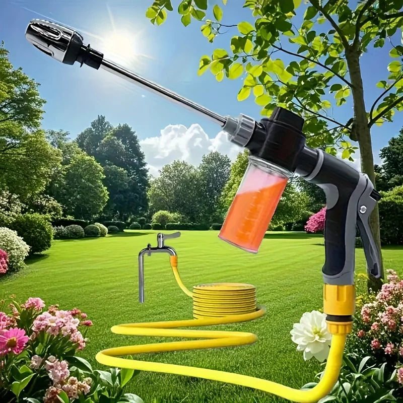Portable High-Pressure Water Gun Adjustable Metal Cleaning Car Wash Machine Garden Watering Hose Nozzle Sprinkler Foam Water Gun