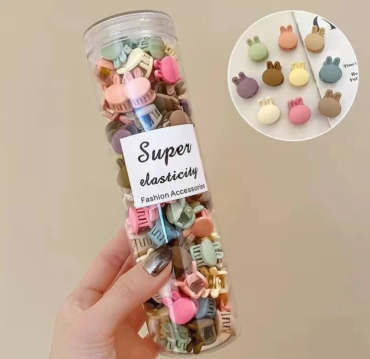 10/50Pcs Small Cute Hair Claws Clips For Girls Baby Colorful Hairpin Cartoon Rabbit Flower Crown Star Hair Clips Accessories