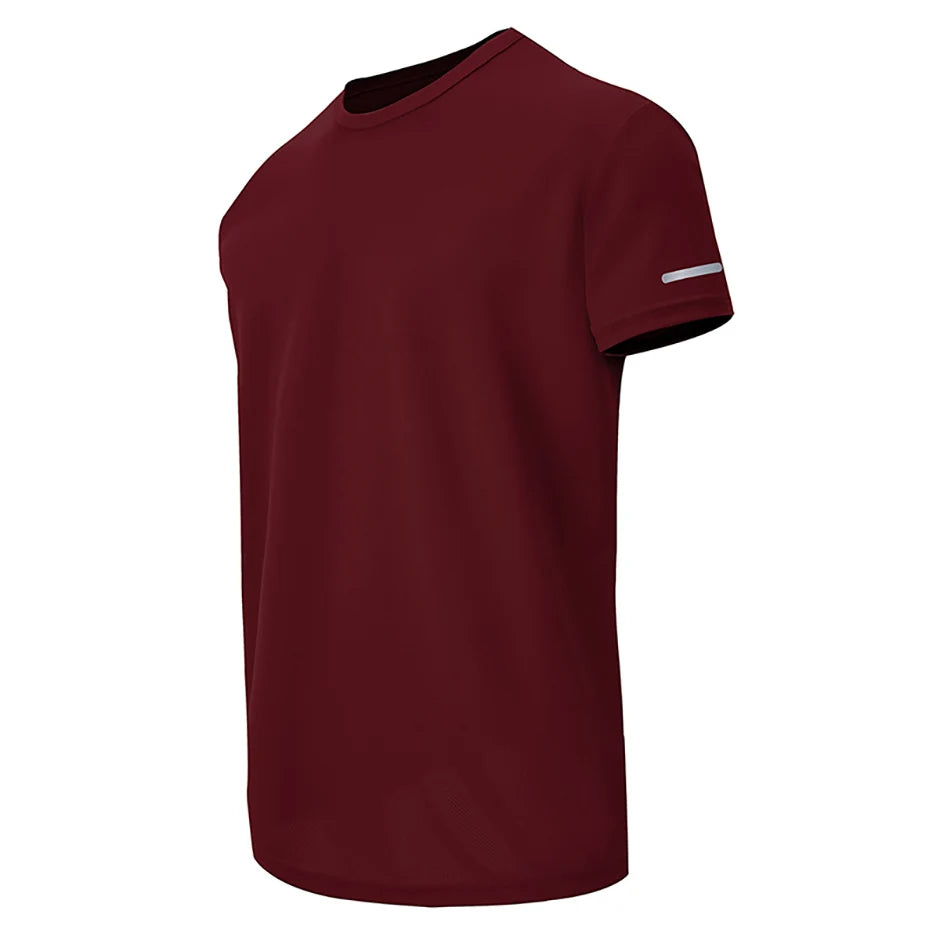 1/2/4Pcs Men's Summer Solid Color Mix And Match Short-sleeved Young Men's Loose Quick-drying Sports Running Shirt Middle-aged T-
