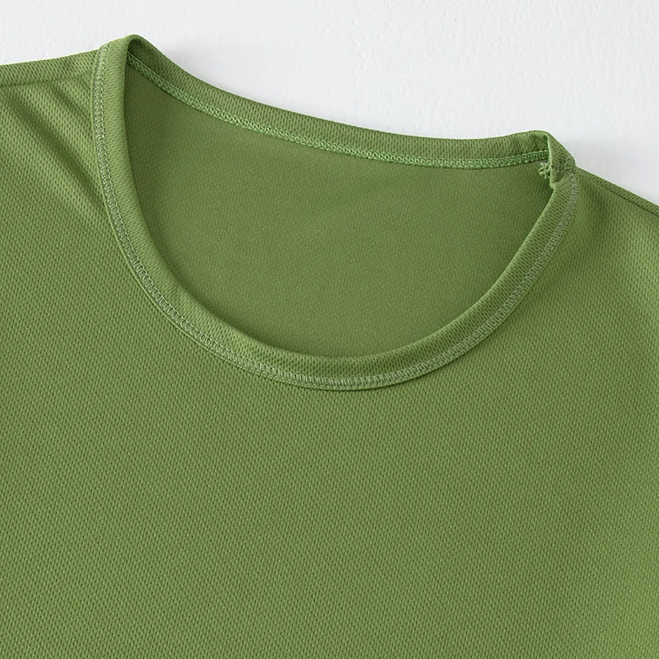 1/2/4Pcs Men's Summer Solid Color Mix And Match Short-sleeved Young Men's Loose Quick-drying Sports Running Shirt Middle-aged T-