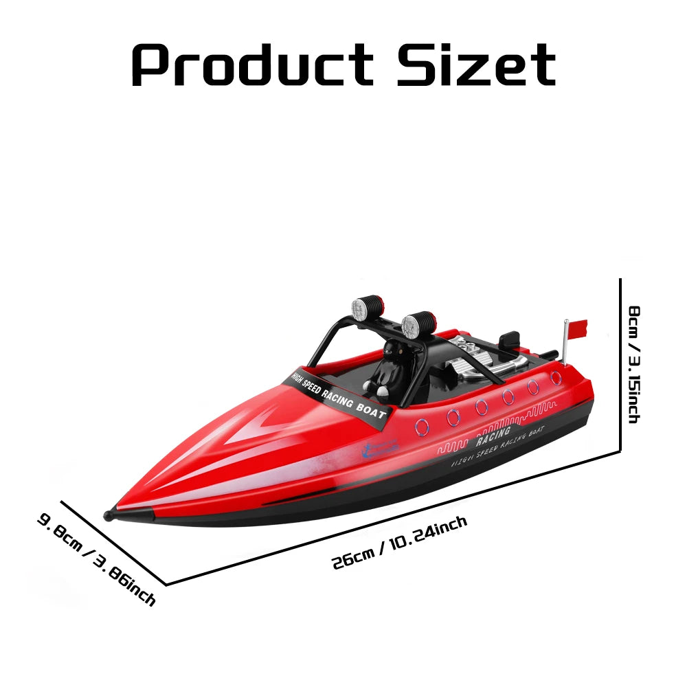 WLtoys WL917 Red RC Speedboat 2.4G High Speed Electric Racing Boat with LED Light Outdoor Water Toy for Kids Adults Gift 2026