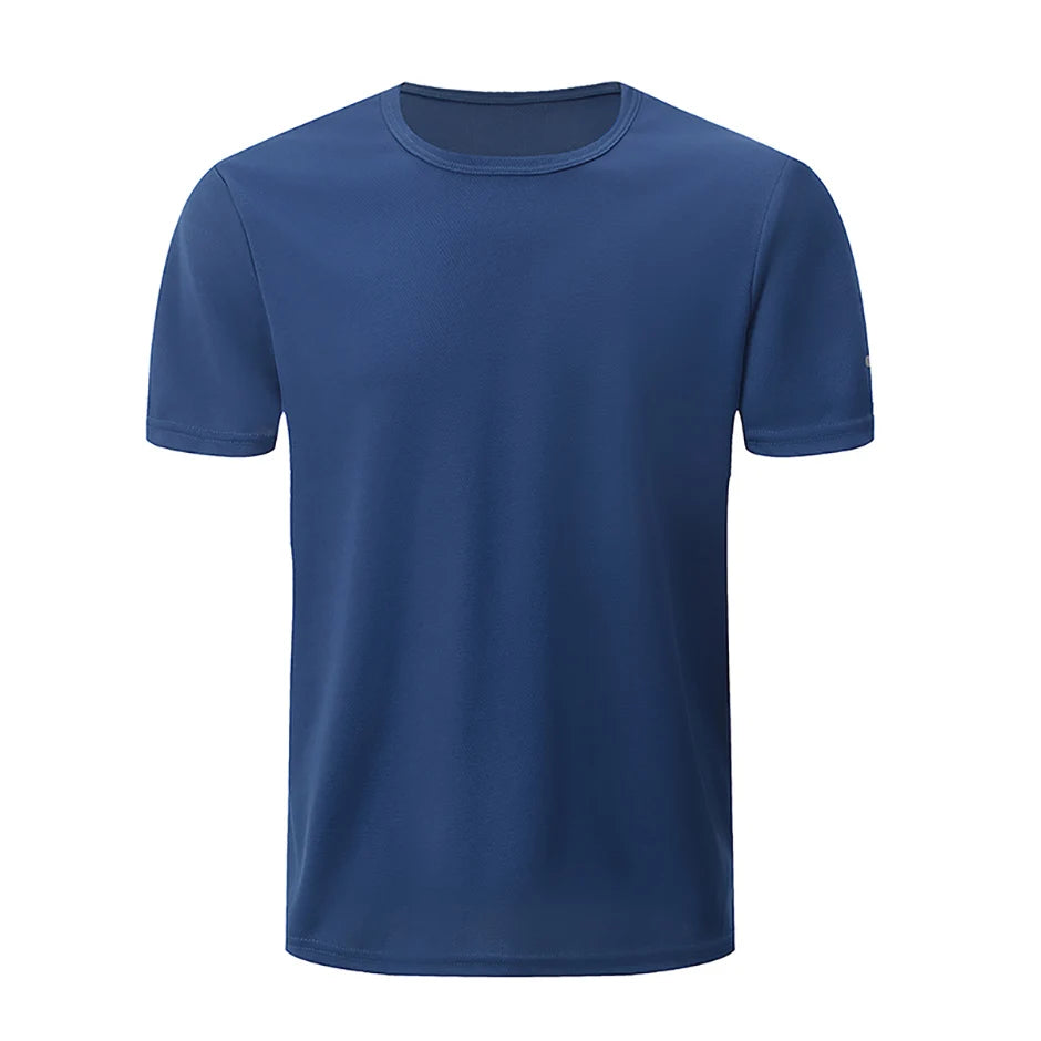 1/2/4Pcs Men's Summer Solid Color Mix And Match Short-sleeved Young Men's Loose Quick-drying Sports Running Shirt Middle-aged T-