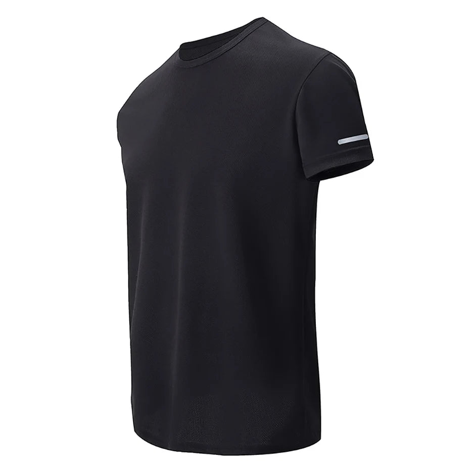 1/2/4Pcs Men's Summer Solid Color Mix And Match Short-sleeved Young Men's Loose Quick-drying Sports Running Shirt Middle-aged T-