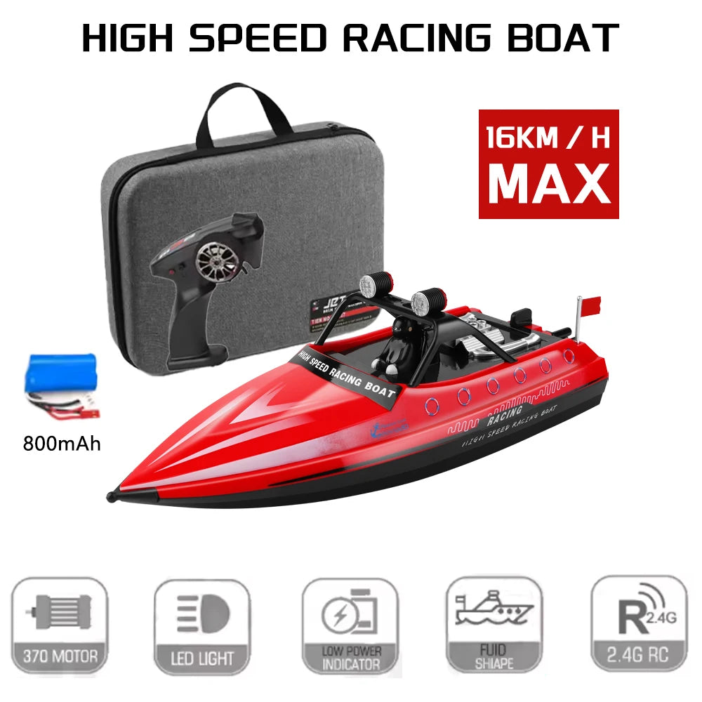 WLtoys WL917 Red RC Speedboat 2.4G High Speed Electric Racing Boat with LED Light Outdoor Water Toy for Kids Adults Gift 2026