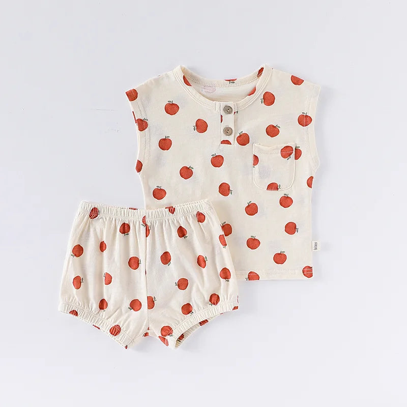 0-3T 100% Cotton Newborn Kid Baby Girl 2pcs Clothes Set Summer Print Top and Shorts Set Casual Cotton Two Piece Set Cute Outfit