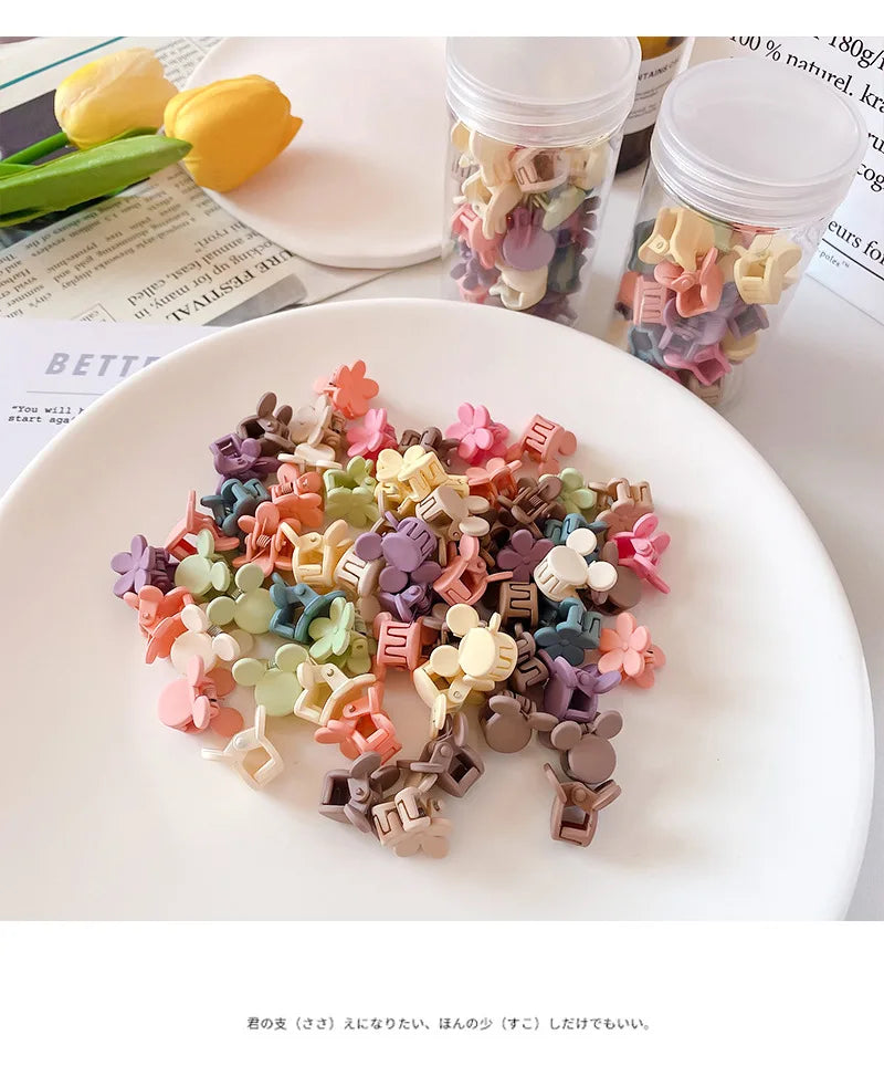 10/50Pcs Small Cute Hair Claws Clips For Girls Baby Colorful Hairpin Cartoon Rabbit Flower Crown Star Hair Clips Accessories