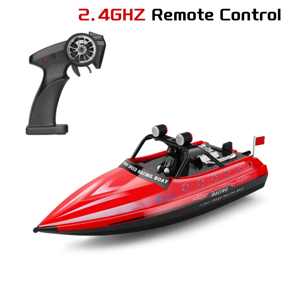 WLtoys WL917 Red RC Speedboat 2.4G High Speed Electric Racing Boat with LED Light Outdoor Water Toy for Kids Adults Gift 2026