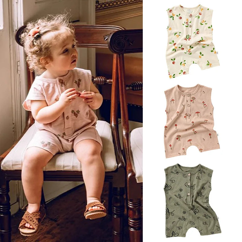 0-3T 100% Cotton Newborn Kid Baby Girl 2pcs Clothes Set Summer Print Top and Shorts Set Casual Cotton Two Piece Set Cute Outfit