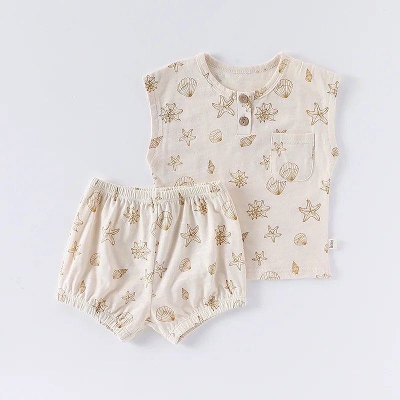 0-3T 100% Cotton Newborn Kid Baby Girl 2pcs Clothes Set Summer Print Top and Shorts Set Casual Cotton Two Piece Set Cute Outfit