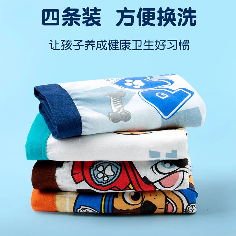 4PCS Original Paw Patrol Children's Underpants Boys Cotton Panties Antibacterial underwear Kids Baby Boxer Briefs Gift 2-8Y