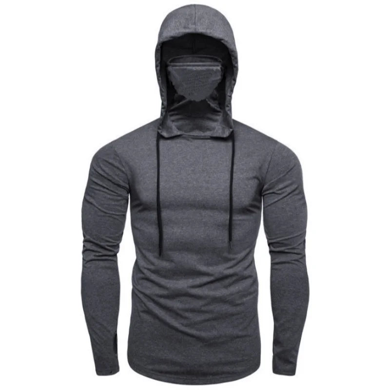 Summer Men's Hooded Sweatwear Casual Long  Sleeve Loose T-shirt Solid Color Lightweight Hoodie Fitness Breathable Tops