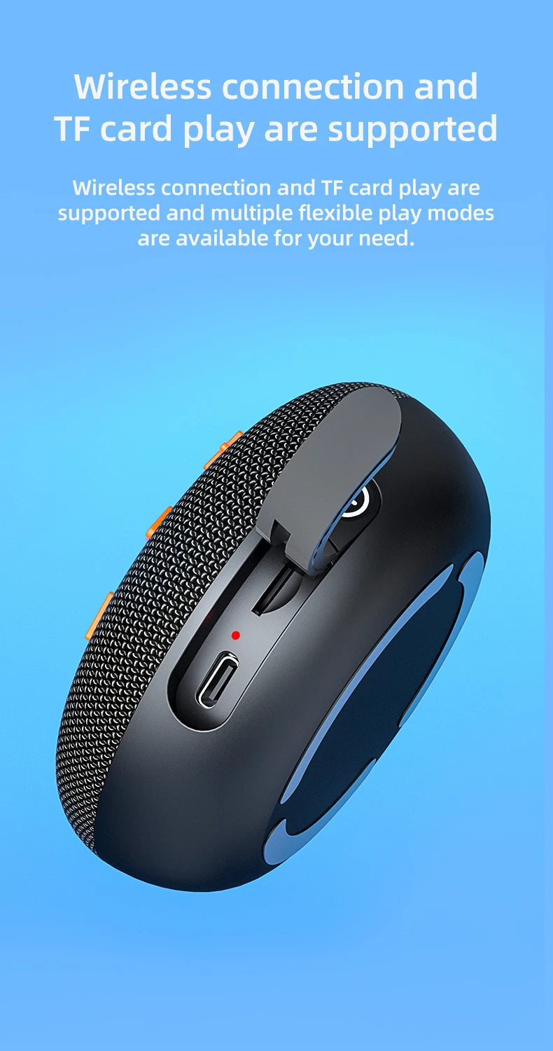 Rockmia EBS-313 Mini Portable Speaker BT5.3 Outdoor Waterproof IPX6 Fabric Mesh Handle Super Magnet Function