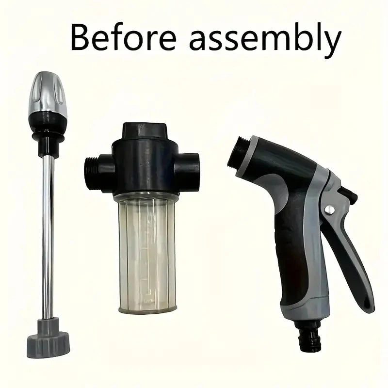 Portable High-Pressure Water Gun Adjustable Metal Cleaning Car Wash Machine Garden Watering Hose Nozzle Sprinkler Foam Water Gun