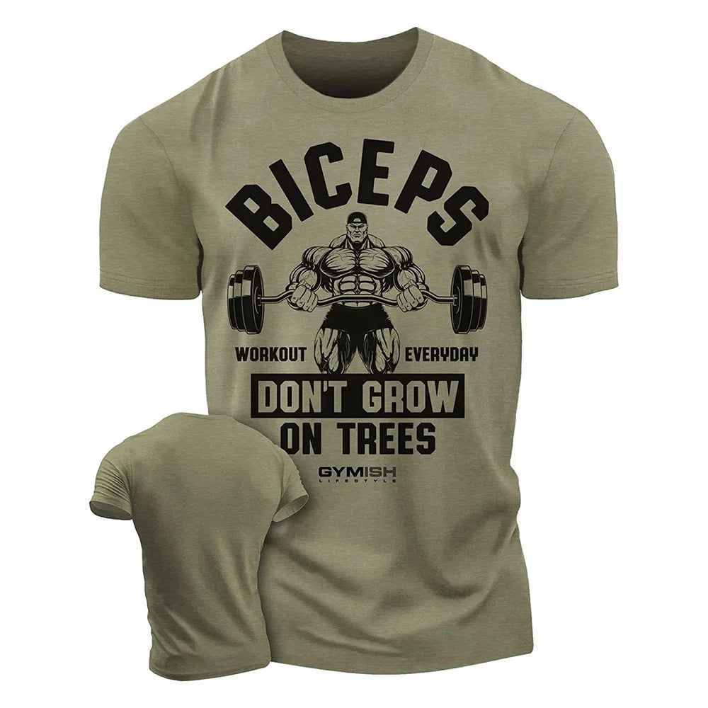 3D men's printed training T-shirt,fun gym short sleeved T-shirt,elastic breathable top