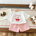 Summer Clothes Kids Girl Boy Short Sleeved Suit T-shirt + Shorts Children's Wear Casual Printed Tees Two Piece Outfits 1-6 Age