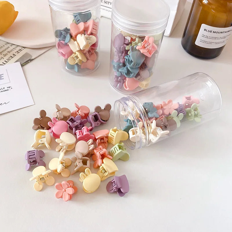 10/50Pcs Small Cute Hair Claws Clips For Girls Baby Colorful Hairpin Cartoon Rabbit Flower Crown Star Hair Clips Accessories