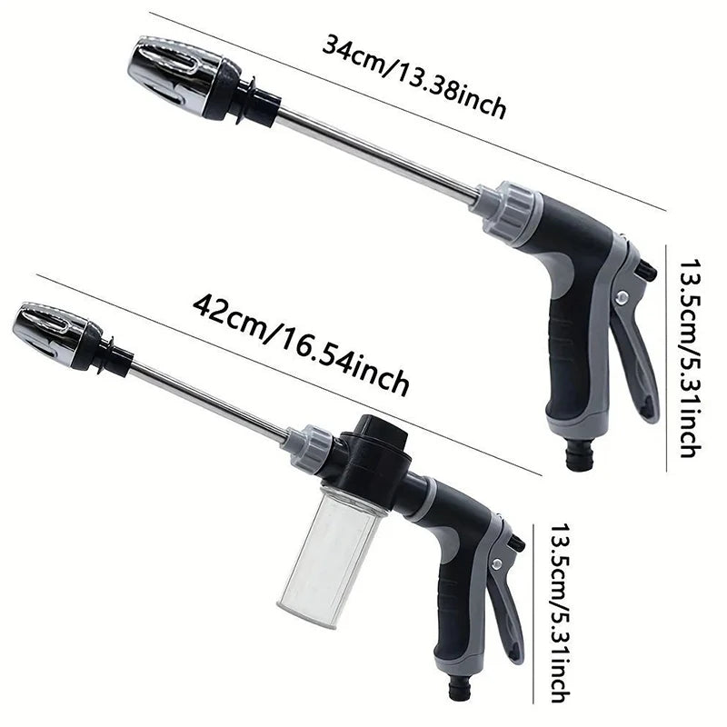 Portable High-Pressure Water Gun Adjustable Metal Cleaning Car Wash Machine Garden Watering Hose Nozzle Sprinkler Foam Water Gun