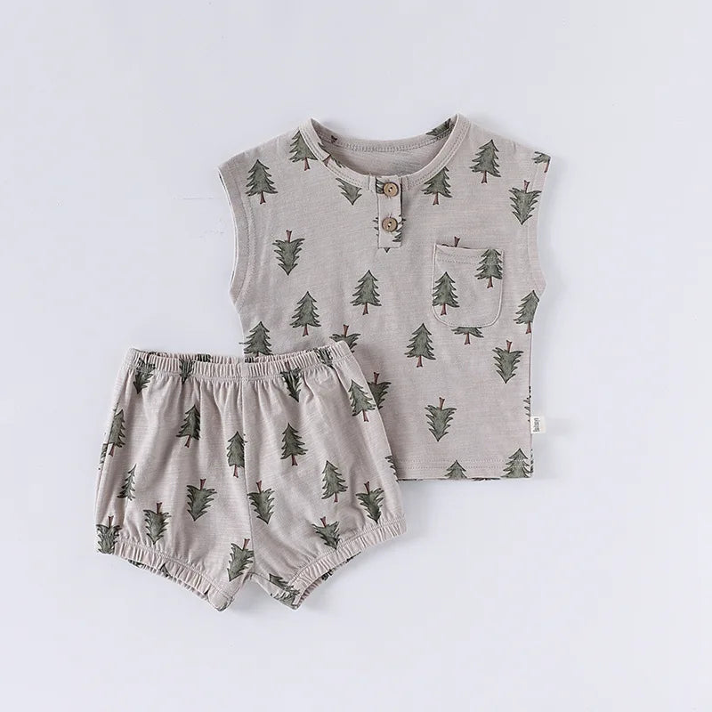 0-3T 100% Cotton Newborn Kid Baby Girl 2pcs Clothes Set Summer Print Top and Shorts Set Casual Cotton Two Piece Set Cute Outfit