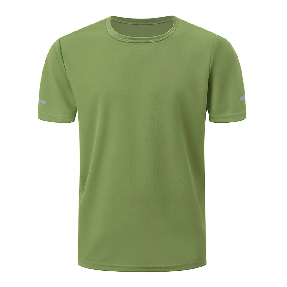 1/2/4Pcs Men's Summer Solid Color Mix And Match Short-sleeved Young Men's Loose Quick-drying Sports Running Shirt Middle-aged T-