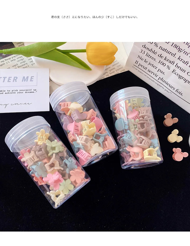 10/50Pcs Small Cute Hair Claws Clips For Girls Baby Colorful Hairpin Cartoon Rabbit Flower Crown Star Hair Clips Accessories