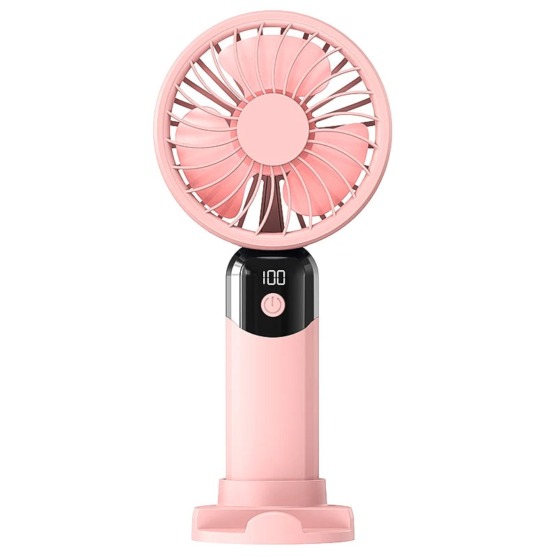 Handheld small fan, portable portable small mini fan, high wind power charging model, silent office desk hanging neck stand fan