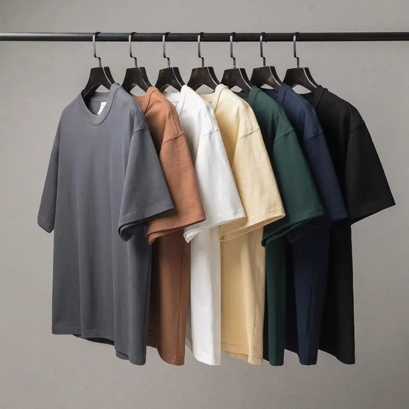 Premium Quality Organic 100% Cotton Mens Solid T-shirts Regular Cotton Men's T-Shirt Solid Color Casual Crew Neck Unisex Summer