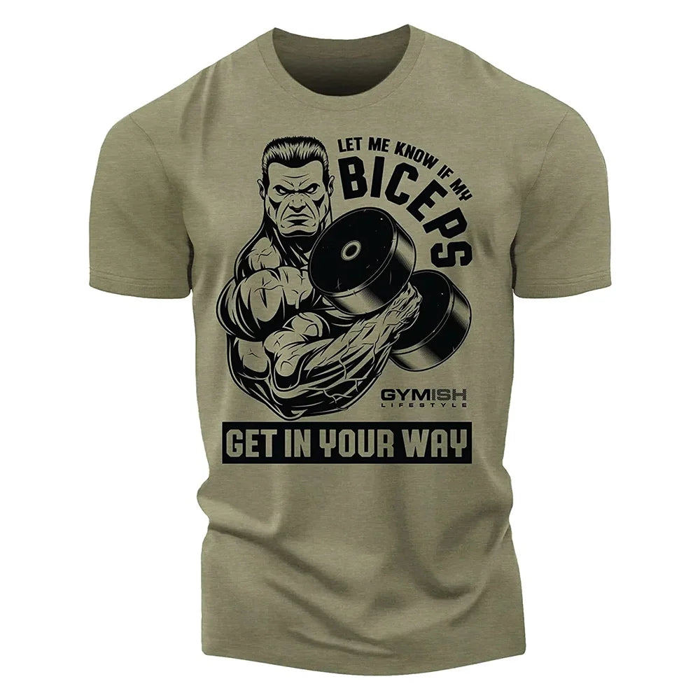 3D men's printed training T-shirt,fun gym short sleeved T-shirt,elastic breathable top