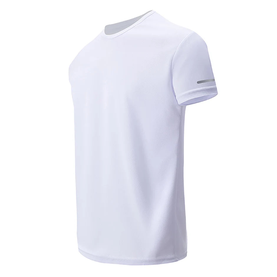 1/2/4Pcs Men's Summer Solid Color Mix And Match Short-sleeved Young Men's Loose Quick-drying Sports Running Shirt Middle-aged T-