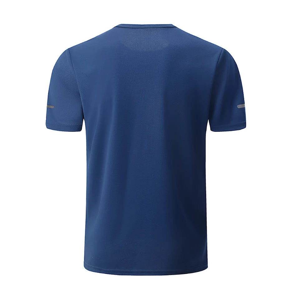 1/2/4Pcs Men's Summer Solid Color Mix And Match Short-sleeved Young Men's Loose Quick-drying Sports Running Shirt Middle-aged T-