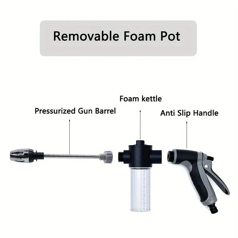 Portable High-Pressure Water Gun Adjustable Metal Cleaning Car Wash Machine Garden Watering Hose Nozzle Sprinkler Foam Water Gun
