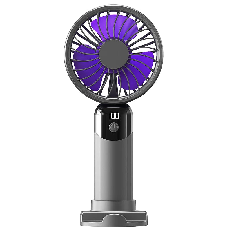 Handheld small fan, portable portable small mini fan, high wind power charging model, silent office desk hanging neck stand fan